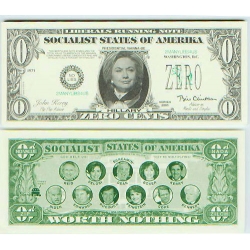 Сувенирная банкнота "Hillary Zero"